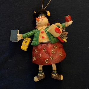 Snow woman Teacher Christmas Tree Ornament